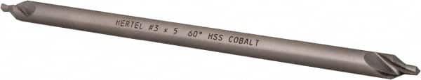 Hertel - #3 Plain Cut 60° Incl Angle Cobalt Combo Drill & Countersink - Exact Tooling