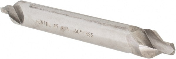 Hertel - #5 Plain Cut 60° Incl Angle High Speed Steel Combo Drill & Countersink - Exact Tooling