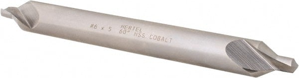 Hertel - #6 Plain Cut 60° Incl Angle Cobalt Combo Drill & Countersink - Exact Tooling