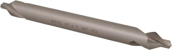Hertel - #5 Plain Cut 60° Incl Angle High Speed Steel Combo Drill & Countersink - Exact Tooling