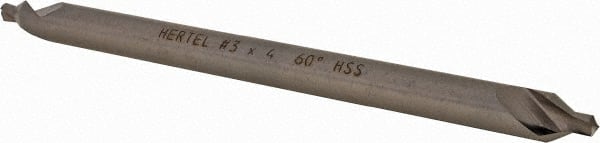 Hertel - #3 Plain Cut 60° Incl Angle High Speed Steel Combo Drill & Countersink - Exact Tooling