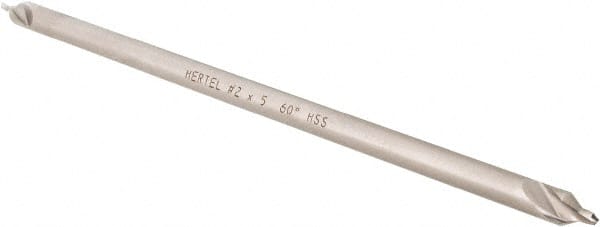 Hertel - #2 Plain Cut 60° Incl Angle High Speed Steel Combo Drill & Countersink - Exact Tooling
