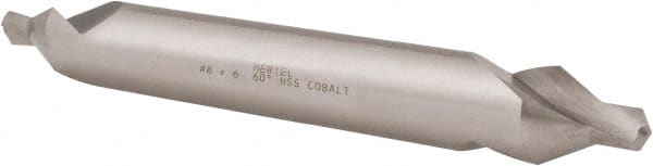 Hertel - #8 Plain Cut 60° Incl Angle Cobalt Combo Drill & Countersink - Exact Tooling