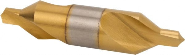 Hertel - #8 Plain Cut 60° Incl Angle High Speed Steel Combo Drill & Countersink - Exact Tooling