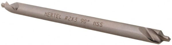 Hertel - #2 Plain Cut 90° Incl Angle High Speed Steel Combo Drill & Countersink - Exact Tooling