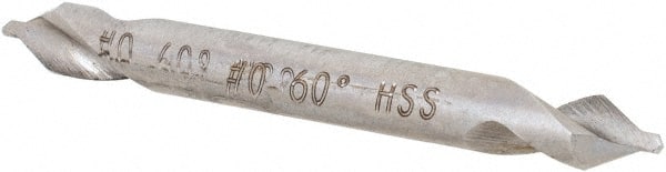Hertel - #0 Plain Cut 60° Incl Angle High Speed Steel Combo Drill & Countersink - Exact Tooling