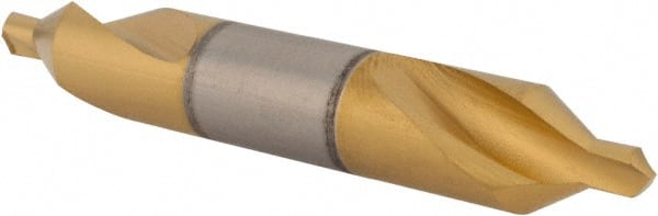 Hertel - #4-1/2 Plain Cut 60° Incl Angle High Speed Steel Combo Drill & Countersink - Exact Tooling