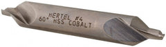 Hertel - #4 Plain Cut 60° Incl Angle Cobalt Combo Drill & Countersink - Exact Tooling
