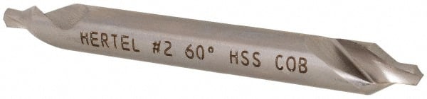 Hertel - #2 Plain Cut 60° Incl Angle Cobalt Combo Drill & Countersink - Exact Tooling