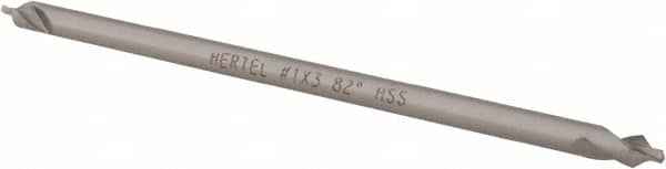 Hertel - #1 Plain Cut 82° Incl Angle High Speed Steel Combo Drill & Countersink - Exact Tooling