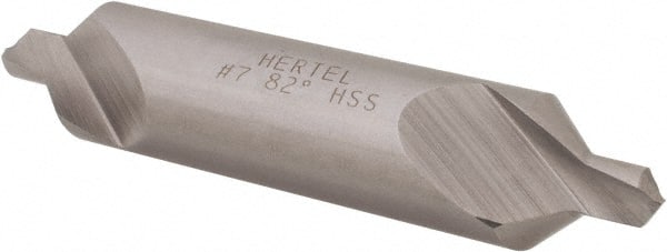 Hertel - #7 Plain Cut 82° Incl Angle High Speed Steel Combo Drill & Countersink - Exact Tooling