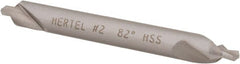 Hertel - #2 Plain Cut 82° Incl Angle High Speed Steel Combo Drill & Countersink - Exact Tooling