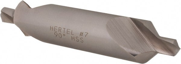 Hertel - #7 Plain Cut 90° Incl Angle High Speed Steel Combo Drill & Countersink - Exact Tooling