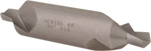 Hertel - #8 Plain Cut 90° Incl Angle High Speed Steel Combo Drill & Countersink - Exact Tooling
