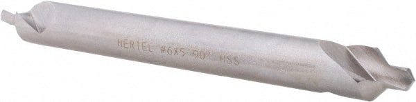 Hertel - #6 Plain Cut 90° Incl Angle High Speed Steel Combo Drill & Countersink - Exact Tooling