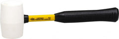 NUPLA - 1 Lb Head Soft Face Rubber Hammer - 13" OAL, 13" Long Fiberglass Handle with Grip - Exact Tooling