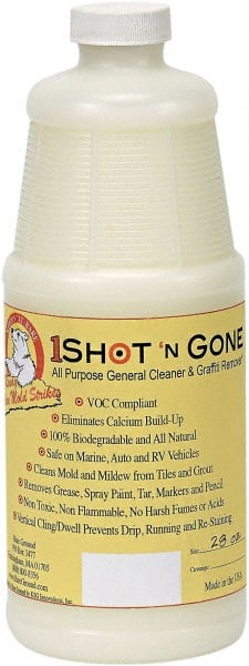 Bare Ground Solutions - 28oz of 1 Shot Graffiti Remover & Cleaner - 1 Shot Graffiti Remover is a 100% biodegradable and all-natural cleaner removes grease, spray paint, tar, markers and pencil from hard surfaces. - Exact Tooling