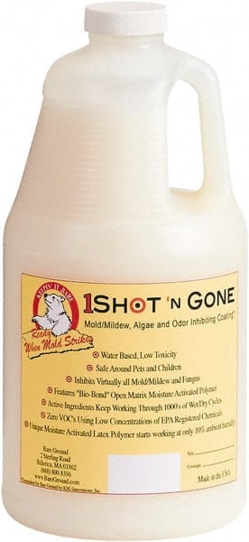 Bare Ground Solutions - Half Gallon of 1 Shot Mold Inhibiting Coating - Moisture activated mold/mildew, algae, fungus prevention coating  It has zero VOC's and uses a low concentration of EPA registered chemicals. - Exact Tooling