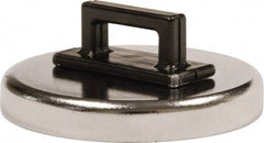 Mag-Mate - 14 Lb Max Pull Force, 3/16" Overall Height, 1.24" Diam, Ceramic Cup Magnet - Clamp Style, 3/8" Clamp Opening, Chrome Plated - Exact Tooling
