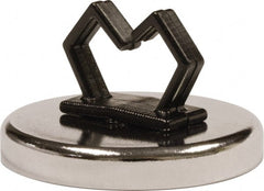 Mag-Mate - 14 Lb Max Pull Force, 3/16" Overall Height, 1.24" Diam, Ceramic Cup Magnet - Loop Style, 1" Clamp Opening, Chrome Plated - Exact Tooling