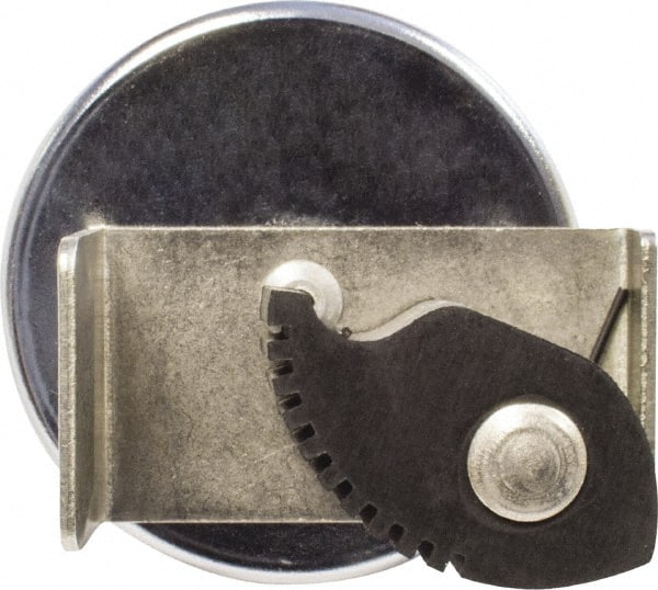 Mag-Mate - 82 Lb Max Pull Force, 3/8" Overall Height, 2.63" Diam, Ceramic Cup Magnet - Clamp Style, 1-1/4" Clamp Opening, Chrome Plated - Exact Tooling