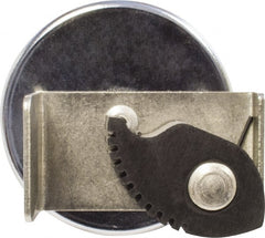 Mag-Mate - 82 Lb Max Pull Force, 3/8" Overall Height, 2.63" Diam, Ceramic Cup Magnet - Clamp Style, 1-1/4" Clamp Opening, Chrome Plated - Exact Tooling