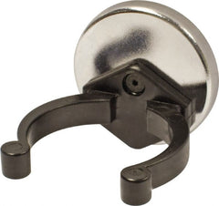 Mag-Mate - 38 Lb Max Pull Force, 5/16" Overall Height, 2.03" Diam, Ceramic Cup Magnet - Clamp Style, 2-1/8" Clamp Opening, Chrome Plated - Exact Tooling