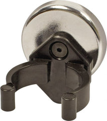Mag-Mate - 22 Lb Max Pull Force, 9/32" Overall Height, 1.41" Diam, Ceramic Cup Magnet - Clamp Style, 1-3/8" Clamp Opening, Chrome Plated - Exact Tooling
