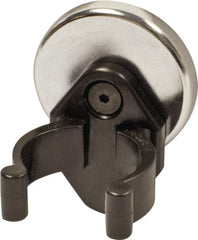 Mag-Mate - 14 Lb Max Pull Force, 3/16" Overall Height, 1.24" Diam, Ceramic Cup Magnet - Clamp Style, 1-1/8" Clamp Opening, Chrome Plated - Exact Tooling