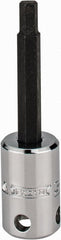 Proto - 3/8" Drive, 5mm Hex Bit Socket - 2-23/32" OAL, 1-5/8" Bit Length, Tethered - Exact Tooling