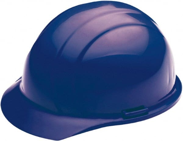 Ability One - ANSI Type I, Class E Rated, 4-Point, Ratchet Adjustment Hard Hat - Blue, Full Brim - Exact Tooling