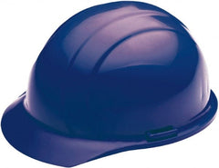 Ability One - ANSI Type I, Class E Rated, 4-Point, Ratchet Adjustment Hard Hat - Blue, Full Brim - Exact Tooling