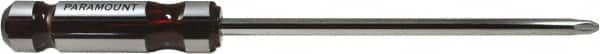 Paramount - #4, 13" OAL, Standard Phillips Screwdriver - 8" Blade Length, Round Shank, Acetate Handle - Exact Tooling