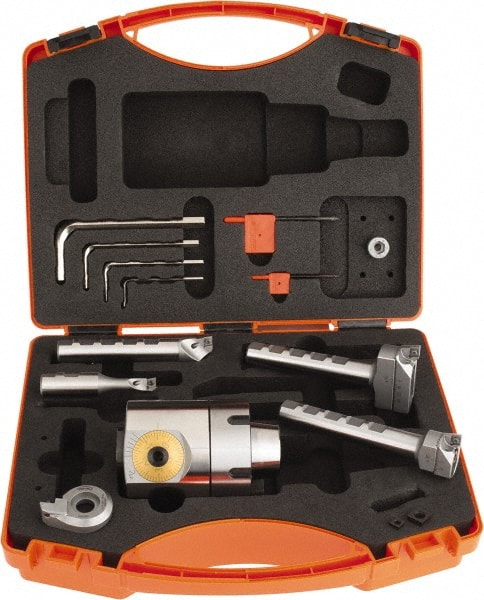 Hertel - 63 Inch Body Diameter, Manual Modular Boring Head - 0.38 to 3.98 Inch Bore Diameter, QC30 Taper, Threaded Mount, Screw-On Connection Shank, HBH200, M10x25 Thread - Exact Tooling