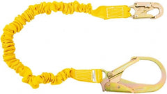 PRO-SAFE - 6' Long, 350 Lb Capacity, 1 Leg Locking Snap Hook Harness Shock Absorbing Lanyard - Polyester Webbing, Locking Rebar Snap Hook Anchorage Connection - Exact Tooling