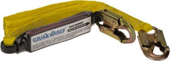 PRO-SAFE - 6' Long, 350 Lb Capacity, 1 Leg Locking Snap Hook Harness Shock Absorbing Lanyard - Polyester Webbing, Locking Snap Hook Anchorage Connection - Exact Tooling