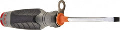 Proto - Tethered & Slotted Screwdriver - Round Shank, Ergonomic Handle - Exact Tooling