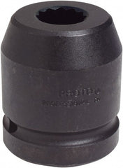 Proto - 1" Drive 2-1/4" Standard Impact Socket - 12 Points, 3-3/16" OAL - Exact Tooling