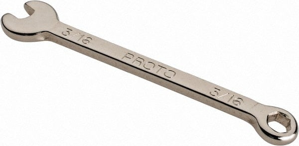 Proto - 3/16" 6 Point Combination Wrench - 3-1/32" OAL, Steel, Nickel Finish - Exact Tooling