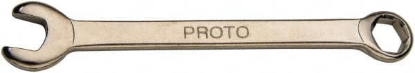 Proto - 1/4" 6 Point Combination Wrench - 3-1/8" OAL, Steel, Nickel Finish - Exact Tooling