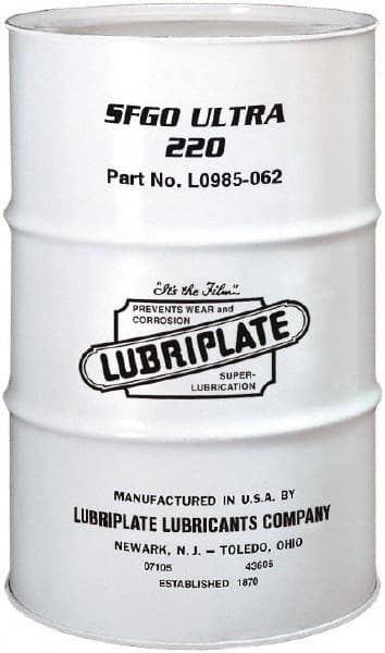 Lubriplate - 55 Gal Drum, Synthetic Gear Oil - 8°F to 420°F, 1088 SUS Viscosity at 100°F, 210 SUS Viscosity at 210°F, ISO 220 - Exact Tooling