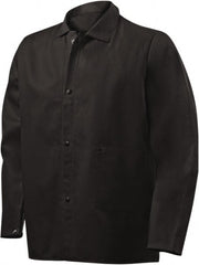 Steiner - Size 2XL Welding & Flame Resistant/Retardant Jacket - Black, Cotton, Snaps Closure, 56 to 58" Chest - Exact Tooling