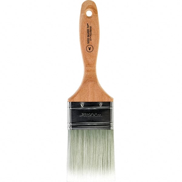 Wooster Brush - 2-1/2" Flat Synthetic Varnish Brush - 2-15/16" Bristle Length, 5.81" Wood Beavertail Handle - Exact Tooling
