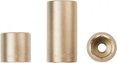 Ampco - 1/2" Drive, Standard Hand Socket - 6 Points, 1-5/8" OAL, Aluminum Bronze - Exact Tooling
