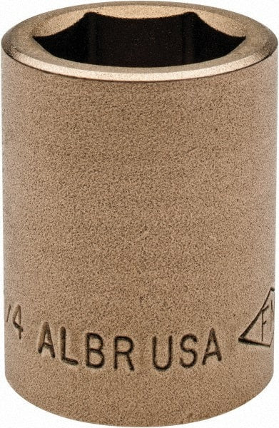 Ampco - 3/4", 1/2" Drive, Standard Hand Socket - 6 Points, 1-7/16" OAL, Aluminum Bronze - Exact Tooling