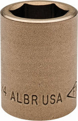 Ampco - 3/4", 1/2" Drive, Standard Hand Socket - 6 Points, 1-7/16" OAL, Aluminum Bronze - Exact Tooling