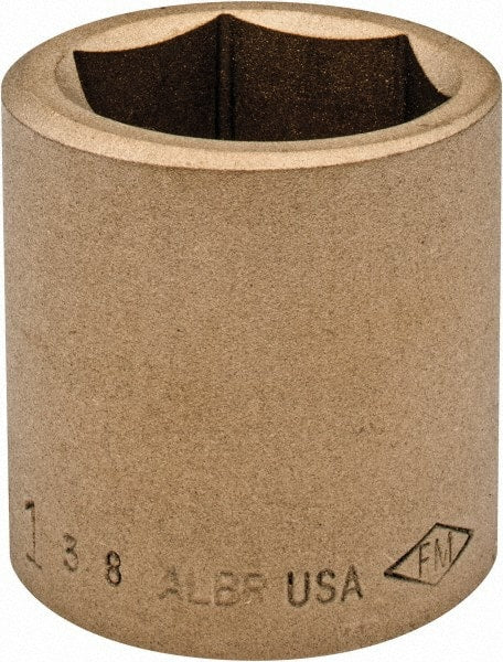 Ampco - 1-3/8", 3/4" Drive, Standard Hand Socket - 6 Points, 2" OAL, Aluminum Bronze - Exact Tooling