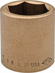 Ampco - 1-3/8", 3/4" Drive, Standard Hand Socket - 6 Points, 2" OAL, Aluminum Bronze - Exact Tooling