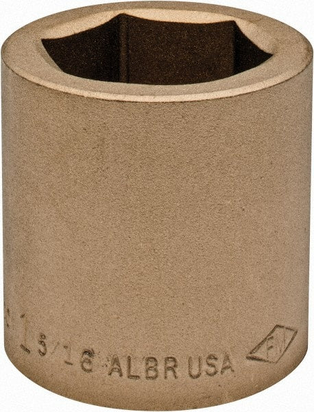 Ampco - 1-5/16", 3/4" Drive, Standard Hand Socket - 6 Points, 2" OAL, Aluminum Bronze - Exact Tooling