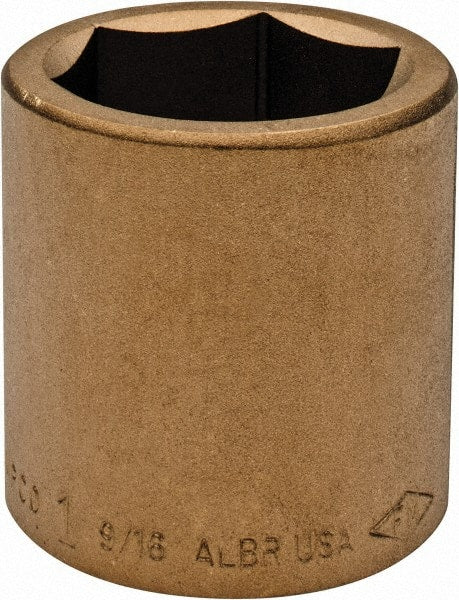 Ampco - 1-9/16", 3/4" Drive, Standard Hand Socket - 6 Points, 2-1/4" OAL, Aluminum Bronze - Exact Tooling